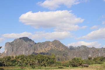 mountain landscape with blue sky