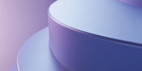 Abstract purple and blue layered cylinder shapes.