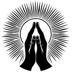 Silhouette of praying hands