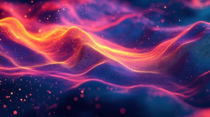 Fototapeta premium Abstract fiery, glowing wave background.