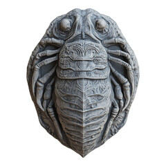 Ancient Insect Stone Relief Sculpture  isolated on Transparent Background