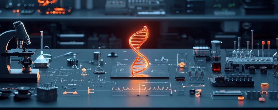 Innovative biotechnology in healthcare a high-tech lab scene