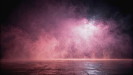 Ethereal Pink Smoke on Dark Background in a Dramatic Atmospheric Setting