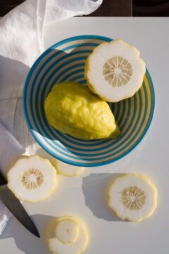 Etrog citron fruit slices