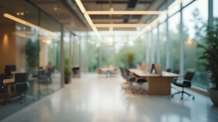 Fototapeta premium The background of the business meeting room and the business concept are blurred. Generated by AI
