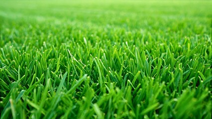 Obraz premium Lush Green Grass Close-Up on a Sunny Day with a Soft Focus Background