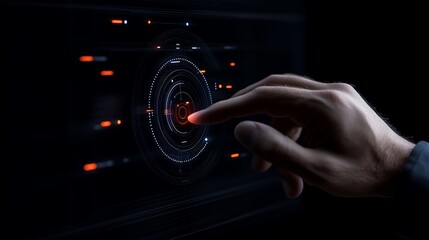 Businessman's Hand Navigating Financial Data on Digital Interface