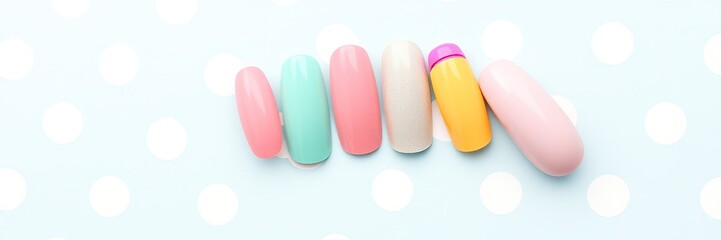 Pastel Nail Art on Polka Dot Canvas