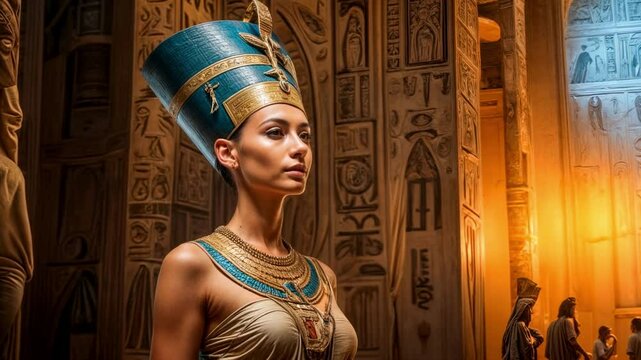 Portrait of the majestic and beautiful Egyptian Queen Nefertiti