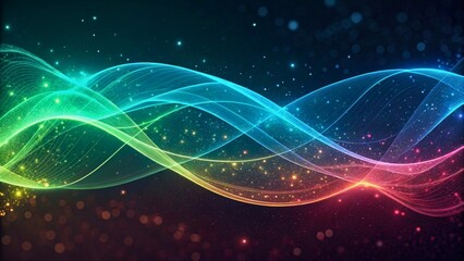 Obraz premium Colorful Abstract Waves with Light Effects on Dark Background for Background Designs