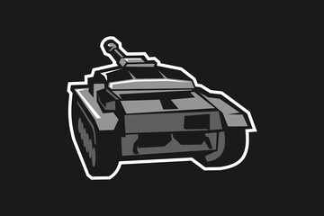 World War II German light tank destroyer vector illustration