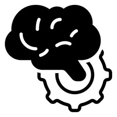 Brain icon, glyph icon style