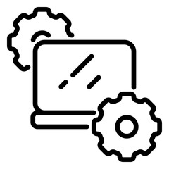 Laptop icon, line icon style