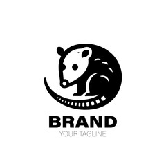 Opossum Logo. Opossum Logo Design. Opossum Logo Brand. Opossum Logo Vector Design Isolated on White Background