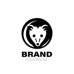 Opossum Logo. Opossum Logo Design. Opossum Logo Brand. Opossum Logo Vector Design Isolated on White Background