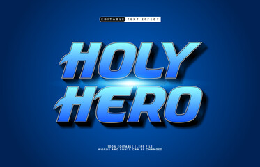 holy hero editable text effect with a knight and hero text style