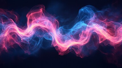 Obraz premium Abstract pink and blue energy wave.