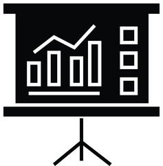 Bar chart and upward trend icon, representing business growth and financial progress with transparent background.