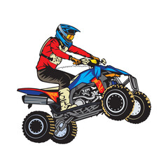 ATV Racing sport vector illustration, perfect for t shirt design and competition event logo	