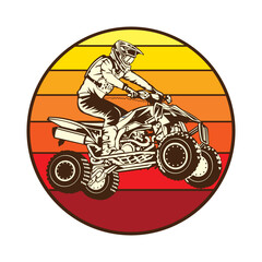 ATV Racing sport vector illustration, perfect for t shirt design and competition event logo	
