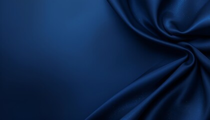 Midnight Blue Silk Drape: Luxurious midnight blue silk fabric gracefully drapes and folds, creating a sophisticated and elegant texture. The deep.