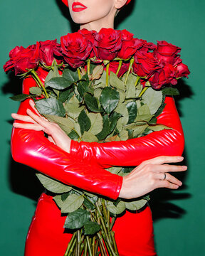 The woman with the roses