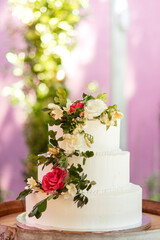 Wedding flower cake