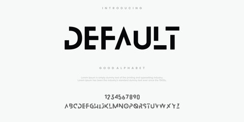 Default Design abstract minimal modern alphabet fonts. Typography technology vector illustration