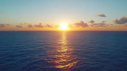 Fototapeta premium Offshore wind farms against a dramatic sky golden sunset over ocean