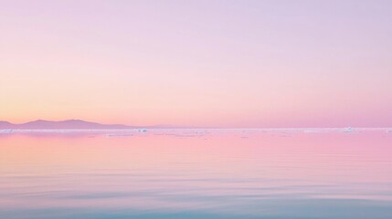 Fototapeta premium Serene Pink and Blue Pastel Hues in the Sky at Dusk