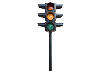 Traffic light Isolated on Transparent or White Background.