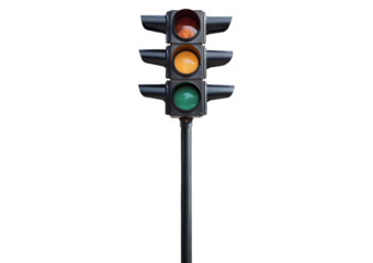 Traffic light Isolated on Transparent or White Background.