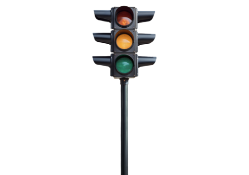 Traffic light Isolated on Transparent or White Background.