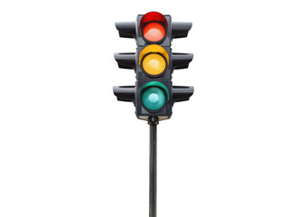 Traffic light Isolated on Transparent or White Background.