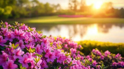 Vibrant Spring Garden at Golden Hour