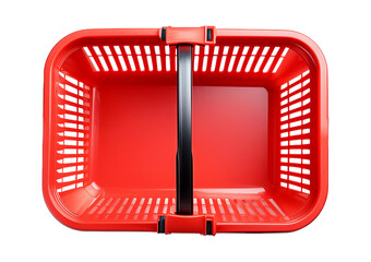 Empty plastic shopping basket viewed from above Isolated on Transparent or White Background. © Hanoi .s