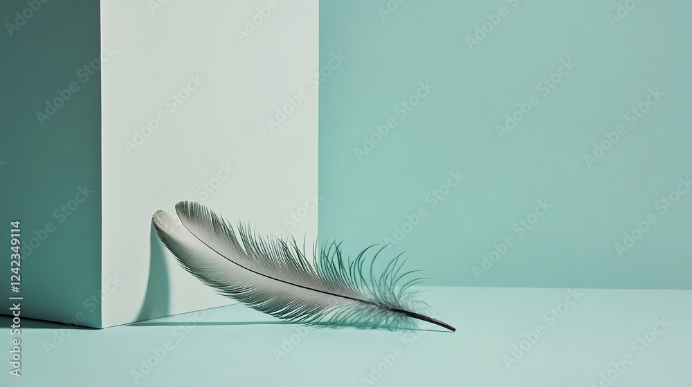 Canvas Prints elegant still life composition featuring a feather on soft background