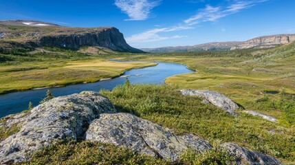 Scenic View of Crooked River Meandering Through Lush Landscape