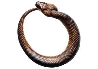 Snake Eating Its Own Tail. Ouroboros Symbol Isolated on transparent or white background