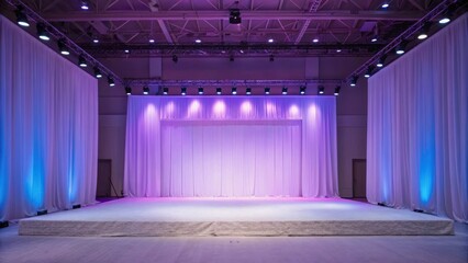 Elegant Stage Setup with Soft Lighting for Concerts and Events in Modern Venue