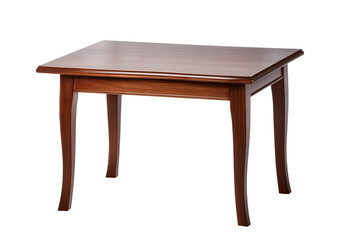 Modern brown table, isolated on a transparent or white background
