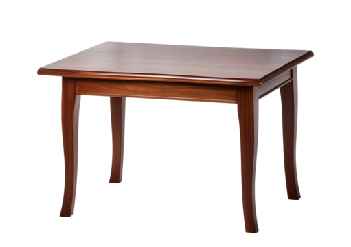 Modern brown table, isolated on a transparent or white background