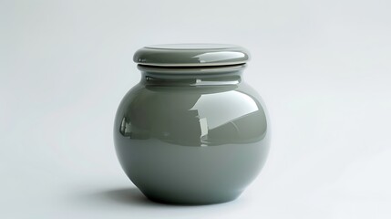 glass jar on white background