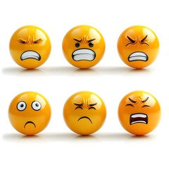 Fototapeta premium Diverse Expressions of Genuine Human Emotions on Minimalist Spherical Shapes