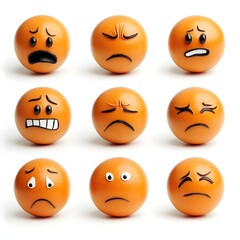 Fototapeta premium Colorful Facial Expressions Diverse Cartoon Style Emotions in a Collection
