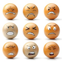 Diverse Genuine Human Facial Expressions of Negative Emotions Displayed on Spherical Objects