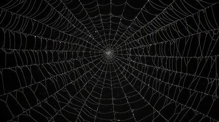 Obraz premium Stylized Digital Spiderweb Design on Black Background