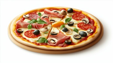 Collection of pizza, isolated on white background