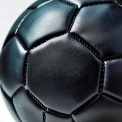 Black leather soccer ball with a black leather interior