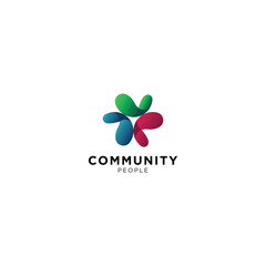 Abstract Community Logo Design Colorful Unity Symbol